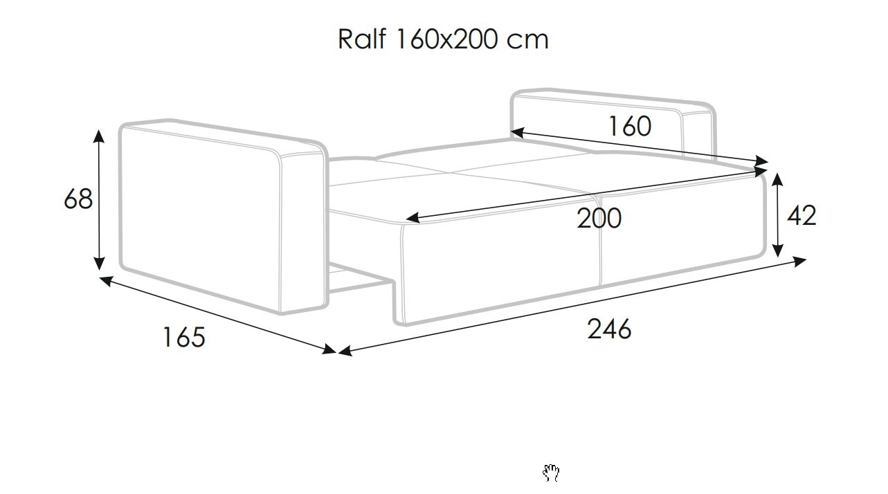 Ralf, 2 seater, armrests - 7 - большое изображение